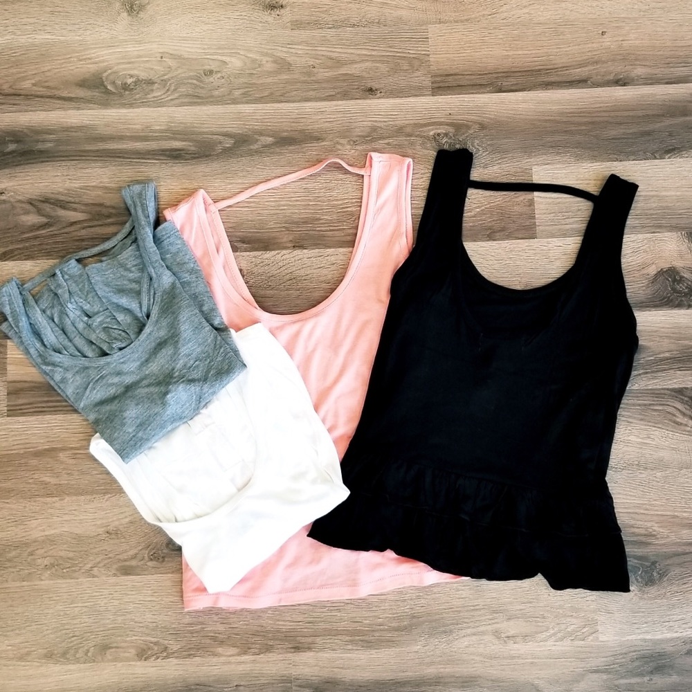 White ruffled tank top